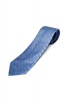 Cravata Matase Bleu Cu Dungi CR008 foto