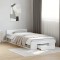 vidaXL Cadru de pat cu sertar, alb, 75x190 cm, lemn prelucrat 3280804