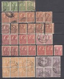 ROMANIA 1919/1922 LP 72 REGELE FERDINAND-UZUALE LOT CU VARIETATE STAMPILAT