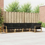 vidaXL Set de canapele de exterior cu pernă 5 pcs Alb și negru 3388690