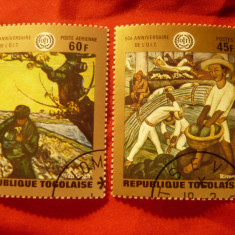 2 Timbre Togo 1970- Pictura OIT ,val. 60 si 45 f stampilate