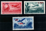 Romania 1952, LP 319, Aviatie - valori mari, supratipar, serie cu sarniera, MH*