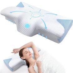 Pernă Ortopedică din Spumă cu Memorie, Linomag&reg;, Design Ergonomic pentru Suport Cervical, Relaxare și Aliniere a Coloanei, Ideală pentru Durerea de G&acirc;