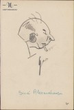 185S Caricatură Sică Alexandrescu, anii 1930, Geo Dumitrescu, semnată