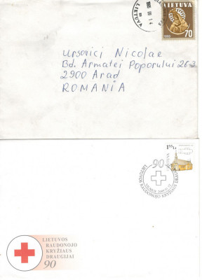 Lituania.Lot 2 buc. scrisori circulate si necirculate PL.50 foto