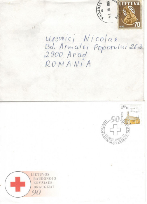 Lituania.Lot 2 buc. scrisori circulate si necirculate PL.50