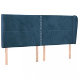 Cumpara ieftin Tablie pat cu urechi albastru inchis 183x23x118/128 cm catifea