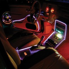 Fir cu lumina ambientala pentru auto, neon ambiental flexibil 3,2 mm culoare albastru deschis MultiMark GlobalProd foto