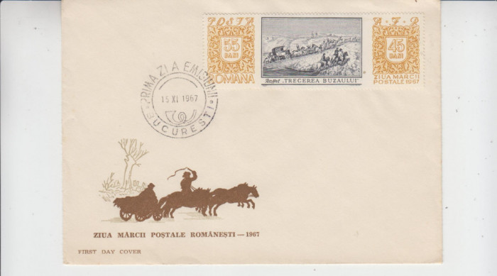 FDCR - Ziua marcii postale romanesti - LP664 - an 1967