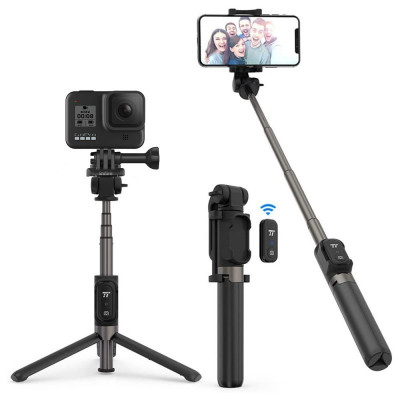 Selfie Stick TaoTronics TT-ST002, telecomanda detasabila, bluetooth, clema prindere, tripod, 65 mAh, Negru foto