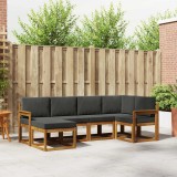 vidaXL Set de canapele de exterior cu pernă 6 pcs Natural și Antracit 3366630