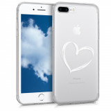 Cumpara ieftin Husa pentru Apple iPhone 8 Plus / iPhone 7 Plus, Silicon, Alb, 45352.01, Carcasa, Kwmobile