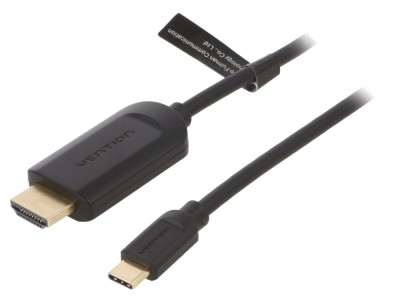 Cablu adaptor HDMI 1.4 USB C aurit foto
