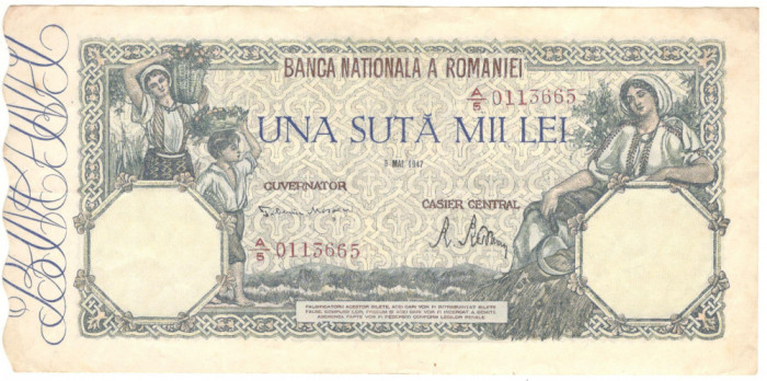 Romania 100.000 lei 1947. 05. 08.