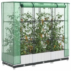 Gossi strat inaltat cu husa de sera, aspect ratan, 120x40x123 cm