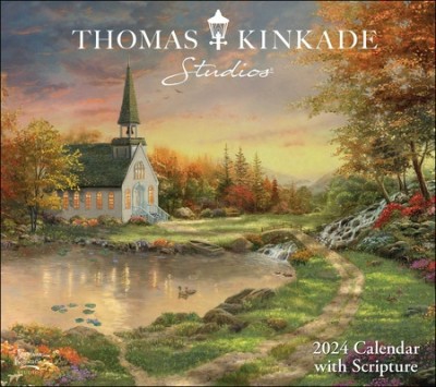 Thomas Kinkade Studios 2024 Deluxe Wall Calendar with Scripture foto