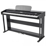 Pian digital cu 88 de clape, cu pedale, placă melamină, negru, vidaXL