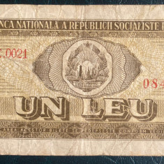 1 LEU 1966 / BANCNOTA CIRCULATA, PRET / POZE..