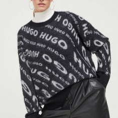 HUGO pulover din amestec de lana femei, culoarea negru, light