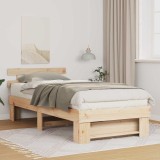 Cadru de pat cu headboard Maro 100 x 200 cm Lemn de brad solid