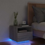 Cumpara ieftin Noptieră cu lumini LED, sonoma gri, 40x39x37 cm