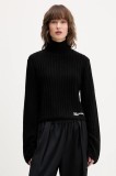 Karl Lagerfeld Jeans pulover culoarea negru, cu guler, A4W18021