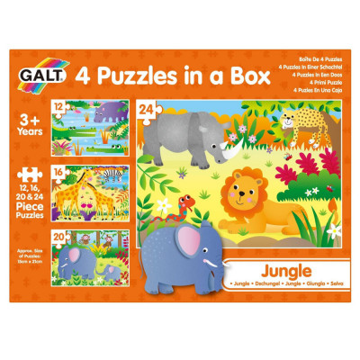 Set 4 puzzle-uri Jungla (12, 16, 20, 24 piese) PlayLearn Toys foto