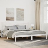 vidaXL Cadru pat foarte lung fără saltea, alb, 180x220 cm lemn masiv