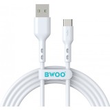 Cablu Date si Incarcare USB-C - USB-C BWOO X172C, 60W, 1m, Alb