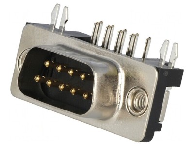 Conector D-Sub 9 PIN soclu tată 90&amp;deg; THT foto