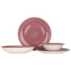 Bonna Set de vesela - Aura Blackberry - 24 bucăți - 6 persoane - Porţelan