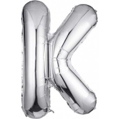 Balon Folie Litera K Argintiu - 100 cm foto