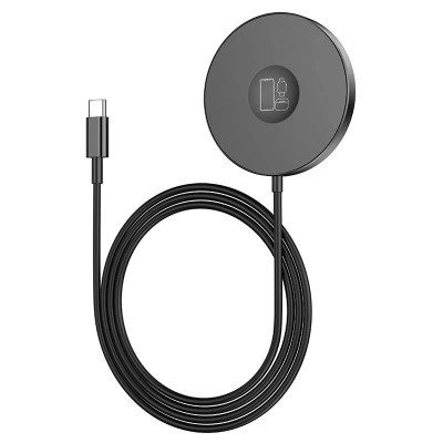 Incarcator Wireless Hoco 3-in-1, Compatibil MagSafe, 15W, Type-C, Negru - CW41 - Hoco foto