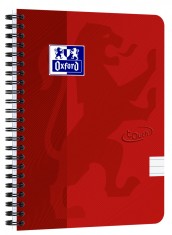 Caiet Cu Spirala A5, Oxford School Touch , 70 File-90g/mp, 4 Perf, Coperta Carton Rosu - Dictando foto