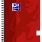 Caiet Cu Spirala A5, Oxford School Touch , 70 File-90g/mp, 4 Perf, Coperta Carton Rosu - Dictando