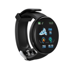 Ceas Smartwatch Techstar&reg; D18, 1.3inch OLED, Bluetooth 4.0, Monitorizare Tensiune, Puls, Oxigenarea Sangelui, Waterproof IP65, Negru