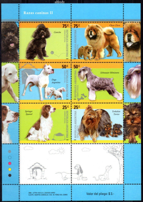 ARGENTINA 2006, Fauna, Caini, serie neuzata, MNH