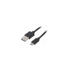 Cablu USB A mufa, USB B micro mufa, USB 2.0, lungime 1.8m, negru, AKYGA - AK-USB-01