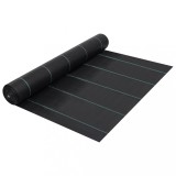 Membrană Antiburuieni vidaXL, 1x200m, PP, Negru, Antirădăcini, 60 g/m&sup2;