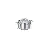 Oala cu capac din inox, 28X14cm 8.5litri, compatibila cu toate tipurile de aragaz, Korkmaz