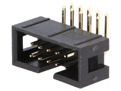 Conector IDC soclu tată 10 pini unghi 90&amp;deg; THT aurit 2,54mm foto