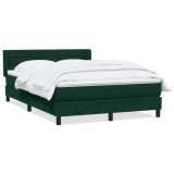 Cumpara ieftin Pat box spring cu saltea, verde inchis, 160x220 cm, catifea