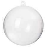 Decoratiune tip glob, acrilic, 6 cm, transparent, Springos