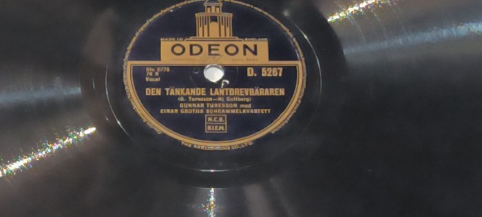 PLACA PT. GRAMOFON PATEFON ODEON SEN TANKANDE LANTBREVBAREN ALDRIG