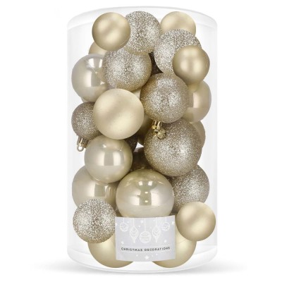 Set globuri de Craciun, 30 bucati, 3 modele, 4/5/6cm, auriu Household NewTrend foto