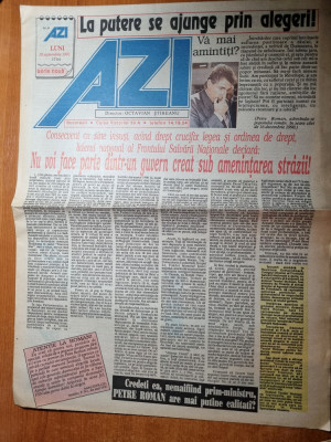 ziarul AZI 30 septembrie 1991-art. si foto a 2-a mineriada,demisia guvernului foto