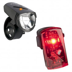 Set lumini bicicleta LED Axa GreenLine 8 , 8 Lux, incarcare USB, lumina fata si lumina spate foto