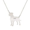 Colier Argint 925 Personalizat Pitbull - Bijuterie Unicat cu Nume, Initiala, Data - Cadou Special Memorable