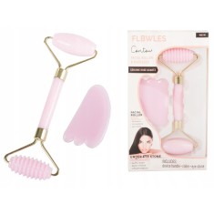 Rola Jade, din plastic, cu un capat fin si unul abraziv cu piatra Gua Sha