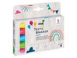 Marker pentru textile Junior , varf mediu, 5 bucati set, +6 ani